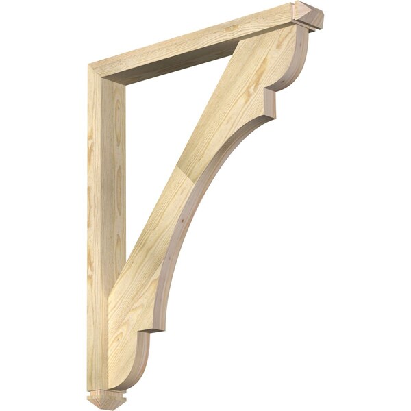 Ekena Millwork Olympic Arts and Crafts Rough Sawn Bracket w/ Offset Brace, Douglas Fir, 4"W x 30"D x 38"H BKT0402X30X38OLY03RDF - main